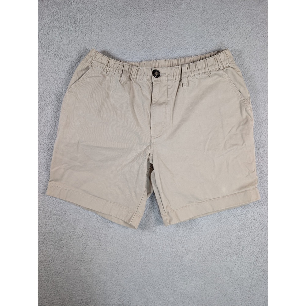 Chubbies Mens Everywear Shorts Khaki Tan Elastic Waist 7 Inch Inseam Size Medium